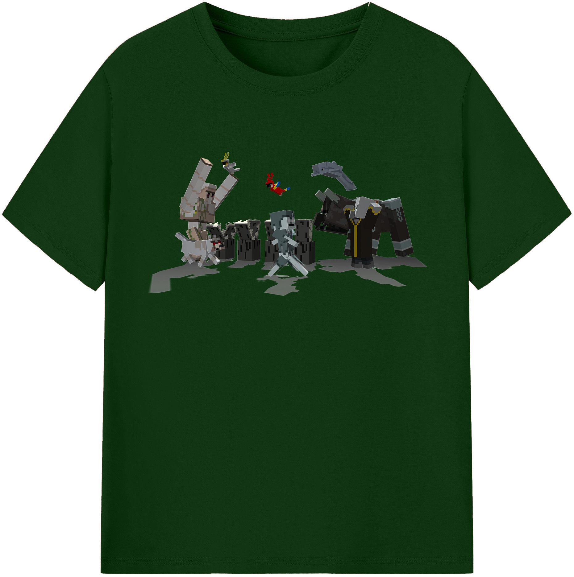 （画像用） マインクラフト ブロックの世界 Minecraft MC Block world 綿100％半袖Tシャツ（フロントプリント）